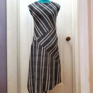 GAP Grey and White Striped Knit Dress